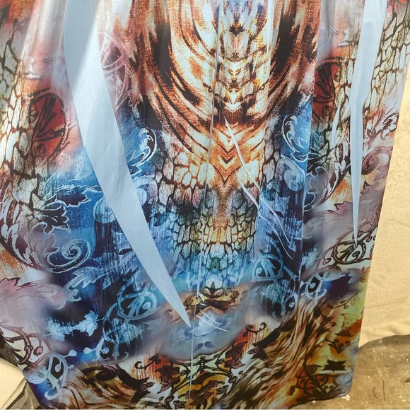 Style & co sublimation maxi summer dress stretchy soft casual blue large - Picture 9 of 10